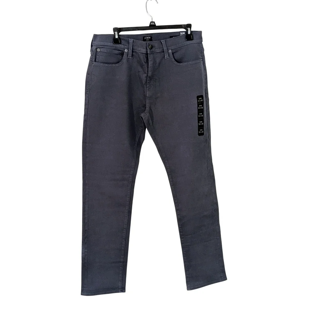 J Crew Flex Slim Garment Dyed Chinos Pants Mens 32x30 Blue Cotton Blend NWT $138